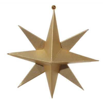 Christmas decoration hanging, 10cm, 8 branch paper star, gold