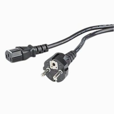 Power cable 1.5m black for monitor / desktop IEC / grounded Europlug, cast ends, 3-core cable 0.75m2