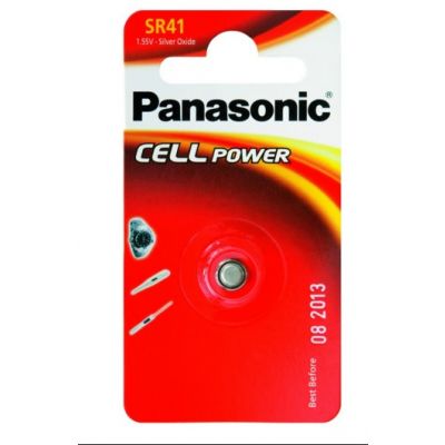 Battery Panasonic SR41SW alkaline 1.55V 45mAh (diam 7.9mm x 3.6mm) 1 battery (384/392 / AG3 / 192 C10 / LR41 303041/101716)