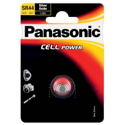 Patarei Panasonic SR44L/1B 1,55V (diam 11,6mm x kõ 5,4mm) 1 patarei (303/357/D357/V357/SR44W/V541/GP357)