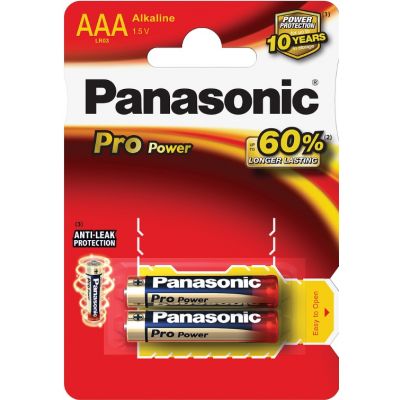 Patareid Panasonic Pro Power Gold AAA LR03, alkaline (leelis), 2 patareid, suurema voolutarbega seadmetele