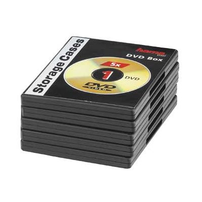 DVD box for one black, pack (5 DVD boxes per pack)