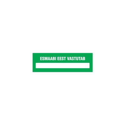 Ohutus - silt Esmaabi eest vastutab, 65x200mm kleebis