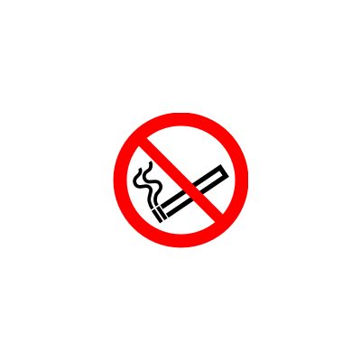 Safety - label No smoking - sticker 10x10cm, label