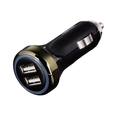 USB Vehicle Charging Adapter Hama "Qualcomm® Quick Charge™ 3.0" Car Charger, 2x USB, metal