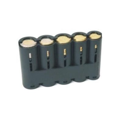 Coin holder with 5 tubes, PVC, black