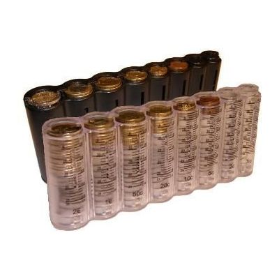 Coin holder 8 (tubes) black PVC