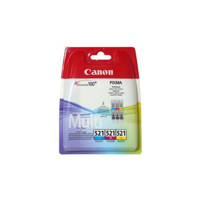 Ink Canon CLI-521 color set Cyan / Magenta / Yellow MP540 / MP550 / MP560 MP620 / MP630 / MP640 MP980 / MP990 MX860 iP3600 / iP4600 / ip4700