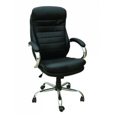 Executive chair BELIZE 5158 / black imitation leather, metal base, chrome