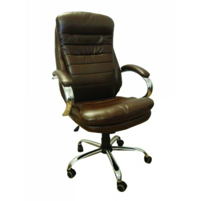 Executive chair BELIZE 5160 / brown imitation leather, metal base, chrome