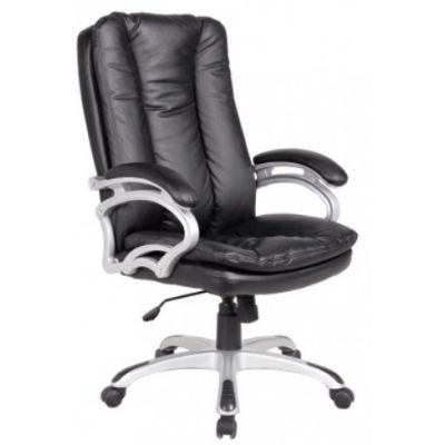 Executive chair SEATTLE 5130 with armrests / black faux leather PU, plastic plastic, metallic
