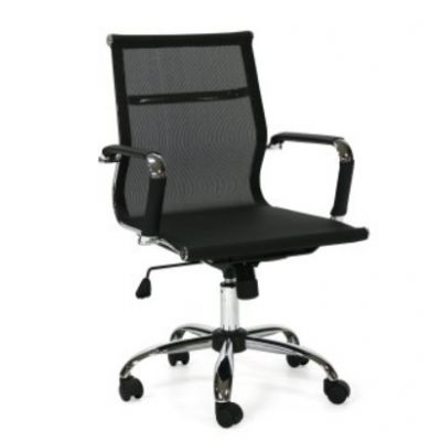 Office chair ULTRA low backrest, 27760 / max 100kg / textile black + chrome. construc.
