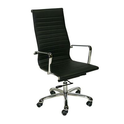 Office chair ULTRA-2 high back, 27788 / max 100kg / black PU + chrome construc.