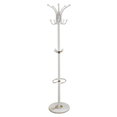 Clothes hanger HANOI 6108 with umbrella holder, base white stone / metal white