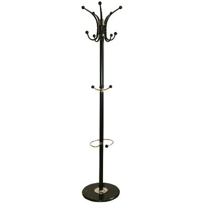 Clothes hanger HANOI 6109 with umbrella holder, basic black stone / metal black