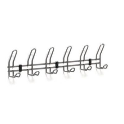 Wall hangings for clothes met. L-600x65xK-130mm, 6 hooks / gray