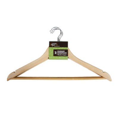 Hangers 60482, 3 pcs set / natural wood