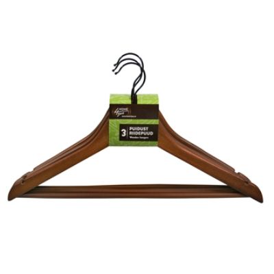 Hangers 63055, 3 pcs set / brown wood