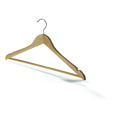 Wooden hanger SN-09010L / light, with trouser holder, hanging loops