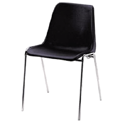 Customer chair ELENA / Black SN plastic + chrome