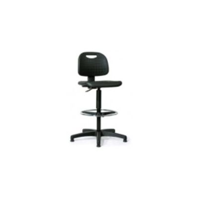 Office chair MEMPHIS SG with footrest, H60-86cm, with wheel arches / black polyurethane + black