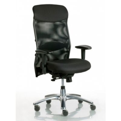 Office chair FLEXIMUM II without armrests, mesh back / black + metal base