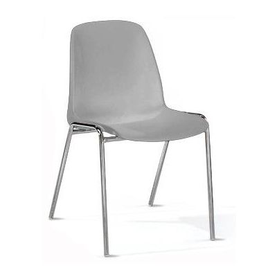Customer chair ELENA / Light gray SGP plastic, chrome