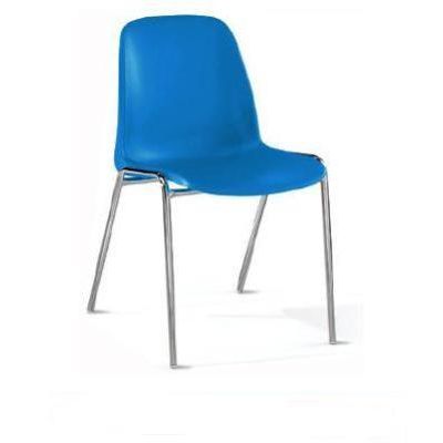 Customer chair ELENA / Light blue SAZ plastic, chrome