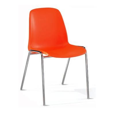 Customer chair ELENA / Orange SAR plastic, chrome