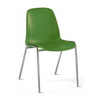 Customer chair ELENA / Light green SVC plastic, chrome