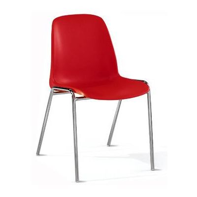 Customer chair ELENA / Red SRV light plastic, chrome