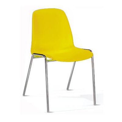 Customer chair ELENA / Yellow SGL plastic, chrome