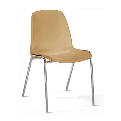 Customer chair ELENA / Beige SBE plastic, chrome
