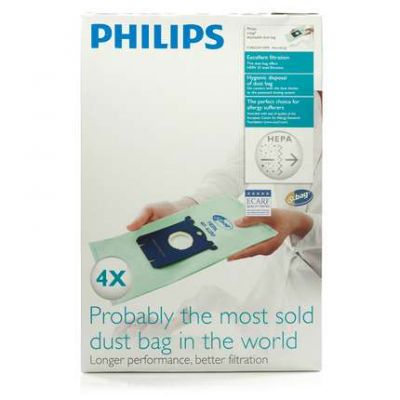 Dust bag Philips FC8022 HEPA - Anti-allergy (1 pack - pack of 4) s-bag / disposable dust bag, Electrolux, Volta, Tornado, AEG