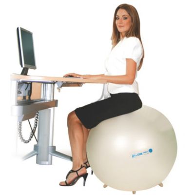 Sitting ball Sit n Gym D-75cm With pump, small legs / white mother of pearl, for human growth 184-200cm