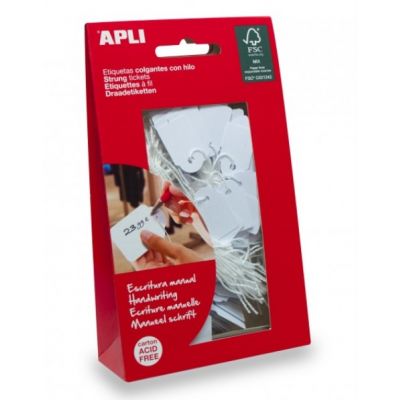 Price tags for hand writing with string, white, 36X53 mm, 100 pcs/pk