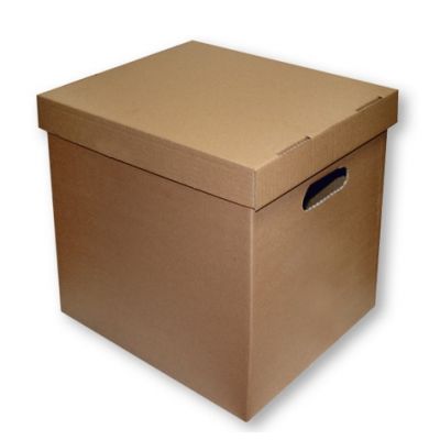 Archive box + lid, 360 x 290 x 350 mm, brown, SMLT