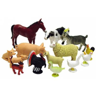 Farm animals, 12 pcs, plastic, 3+