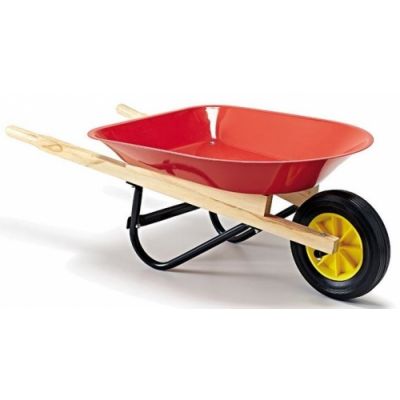 Sandbox trolley, metal box, wooden handles, 76 x 35 x35 cm