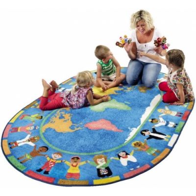 Play rug oval, World, 163 x 234 cm