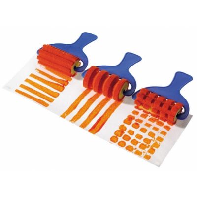 Pattern paint rollers, foam rubber, plastic handle, 9 pcs in a set