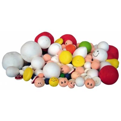 Pulp balls and eggs, different colors, 1 kg