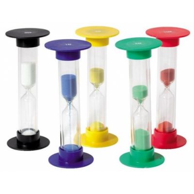Hourglasses, set of 5, height 14.5 cm