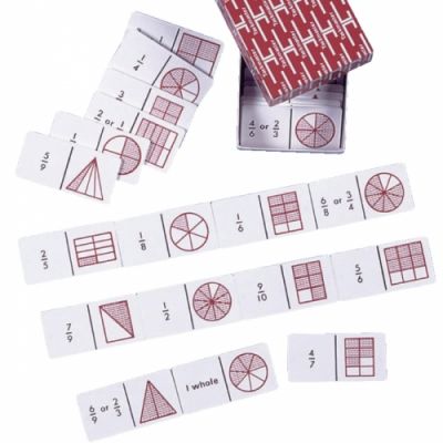 Domino set with fractions