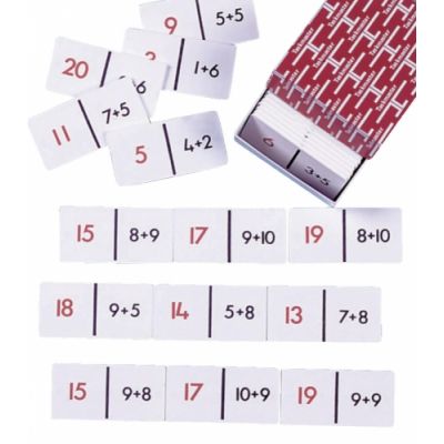 Domino set for practicing addition operations