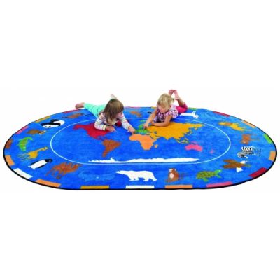 Play rug World animals, 2x3 m, polyester