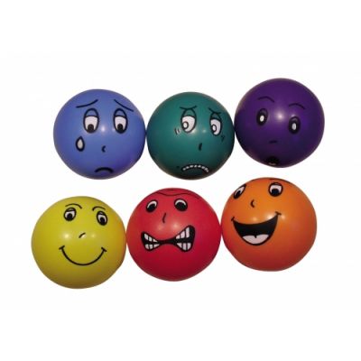 Balls with emotion faces, D 20 cm, 6 pcs