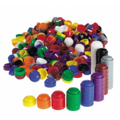 Counting buttons in different colors, d 2 cm, 3+
