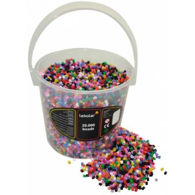 Iron-on handmade pearls, d 5 mm, basic colors, approx. 20,000 pcs, in a plastic cup, 3+