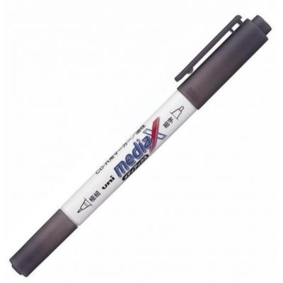 Marker UNI CD / DVD with double end, line 0.4 / 0.8 mm, black